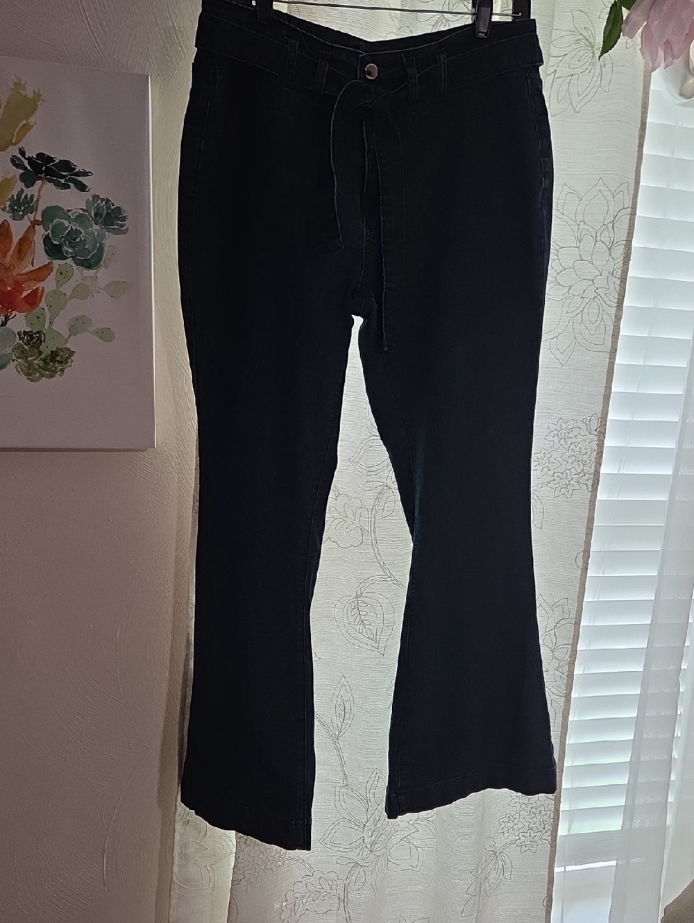 Joe's Jeans Black Wide Leg Flare with Drawstring